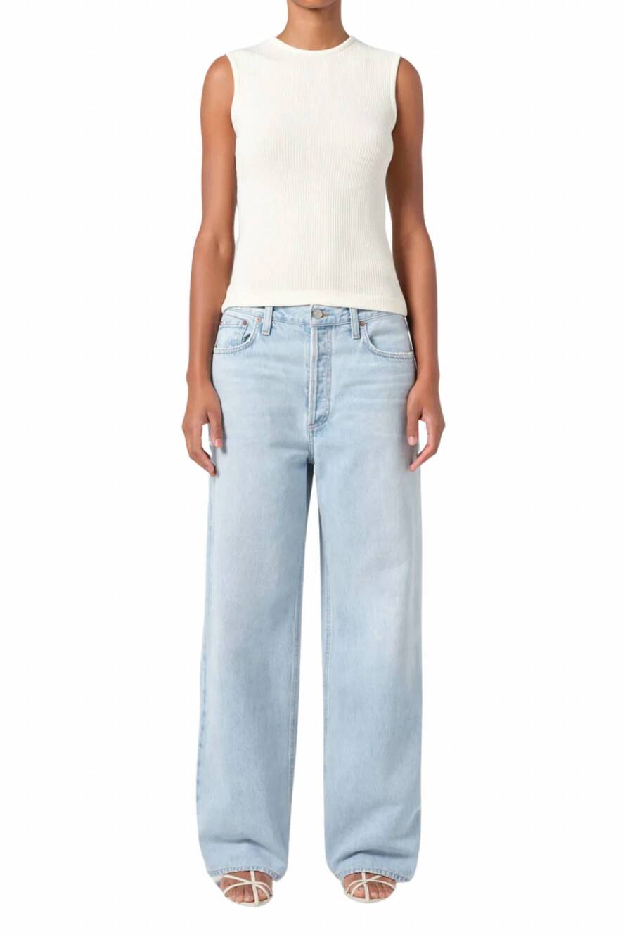 NEW AGOLDE women's low slung baggy jeans in spark